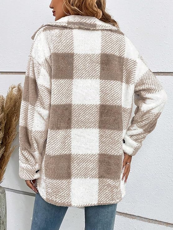 Sophia™ Cozy Plaid Sherpa Jacket