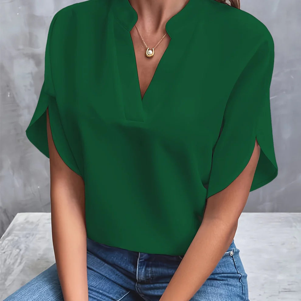 Elegant V-Neck Blouse