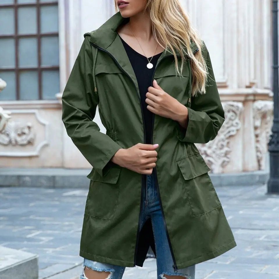 Justine™ Stylish Windbreaker Trenchcoat