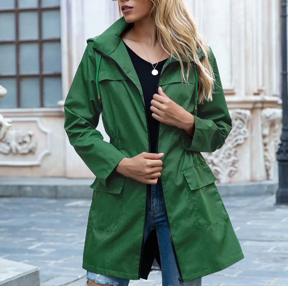 Justine™ Stylish Windbreaker Trenchcoat