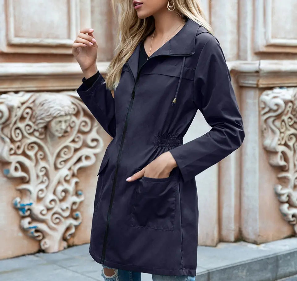 Justine™ Stylish Windbreaker Trenchcoat