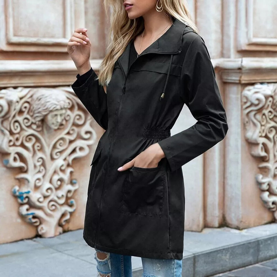 Justine™ Stylish Windbreaker Trenchcoat